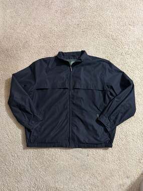 Weatherproof Garment Company Men's XL Microfiber Golf Jacket Windbreaker Navy Bl
